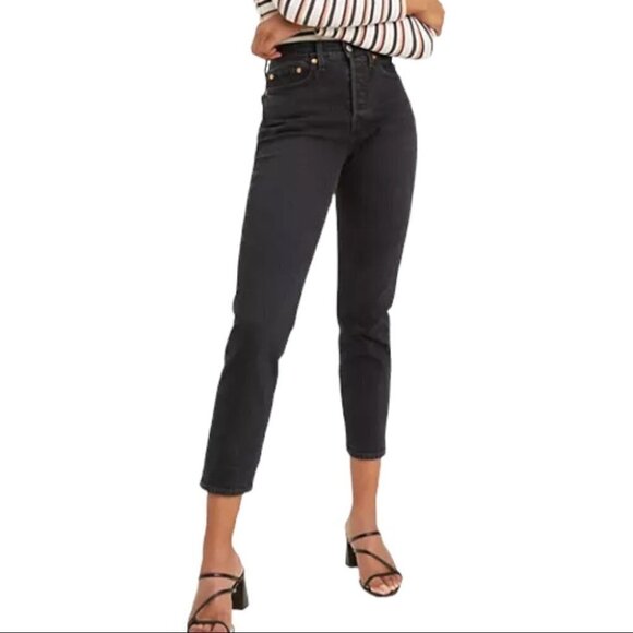 Levi’s Wedgie Fit Ankle Jeans Black Womens 23 - Picture 1 of 7